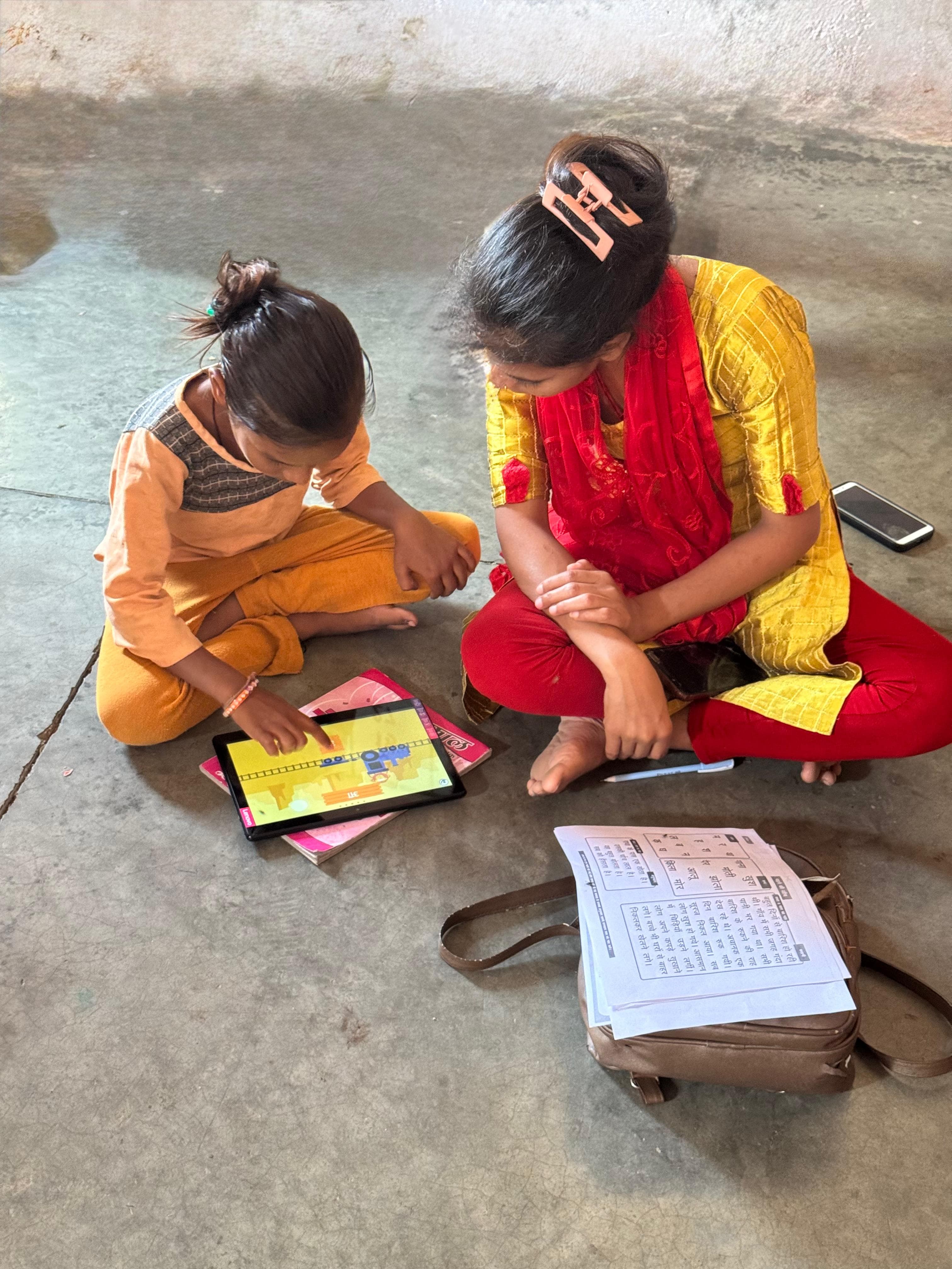 Children learning with women educators